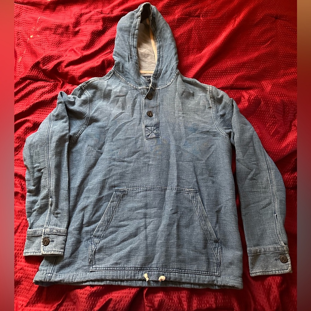 American Eagle denim button up hoodie